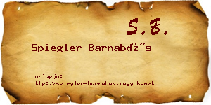 Spiegler Barnabás névjegykártya
